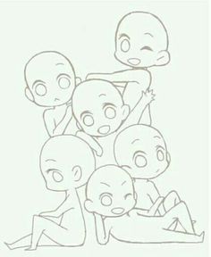 images Chibi Group Base 4 chibi drawing base group of 6 novocom top